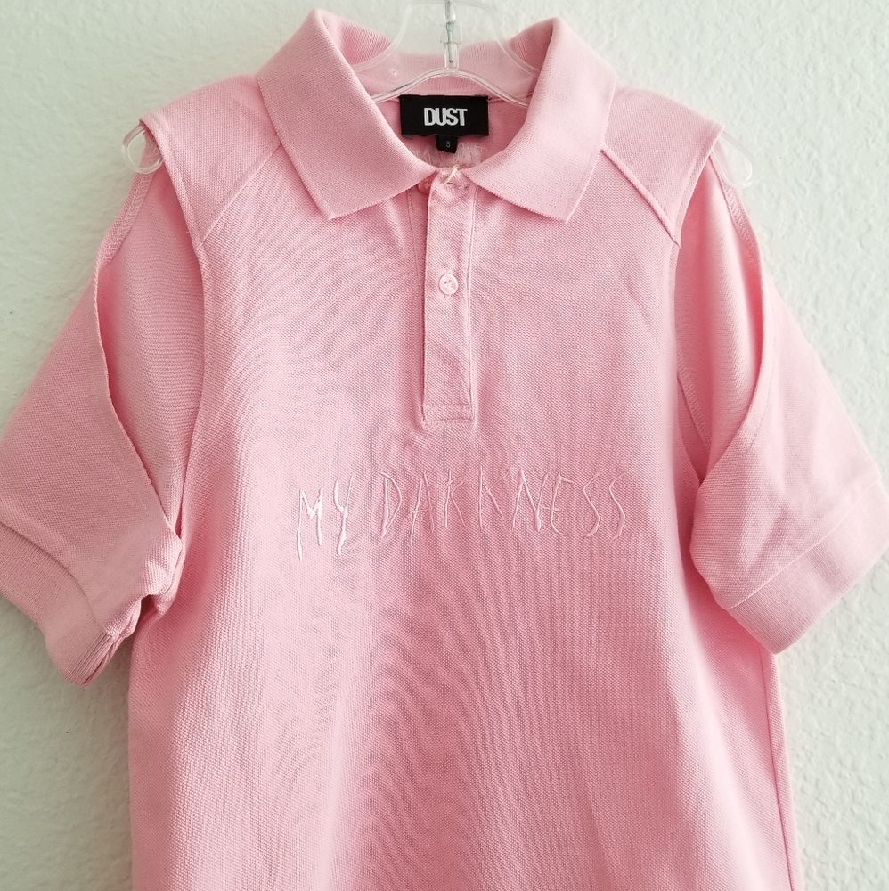 Dust Polo Shirt Cold Shoulders Pink Size Size S Small - Picture 3 of 6
